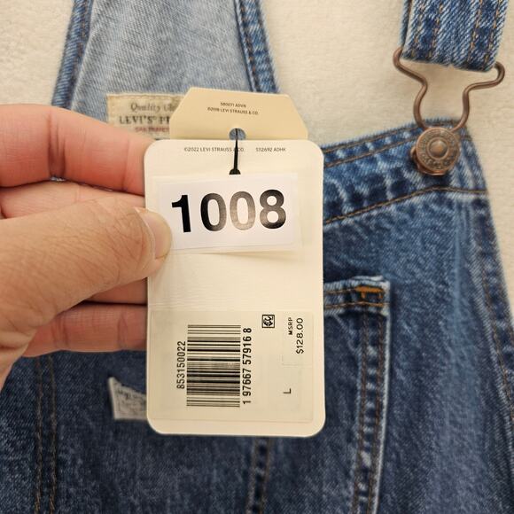 LEVI'S PREMIUM VINTAGE BIB JEAN OVERALL WOMEN'S LARGE BLUE RETRO WORKWEAR NWT - Picture 5 of 8